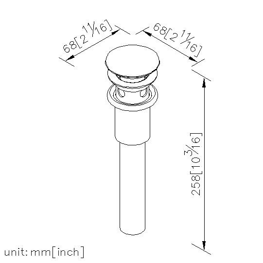Push-Button Drain W/ Tail Tube & Overflow thumbnail 2