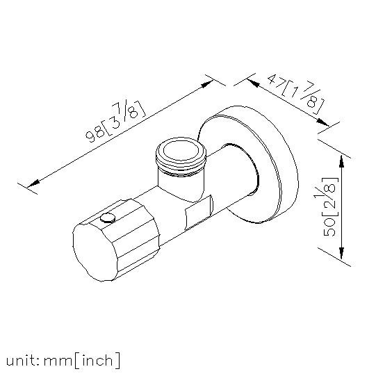 Angle Stop With Handle 1/2G (Polish & Chrome-Plated) thumbnail 2