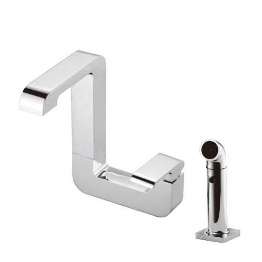 混合自由栓龍頭附沖洗器組