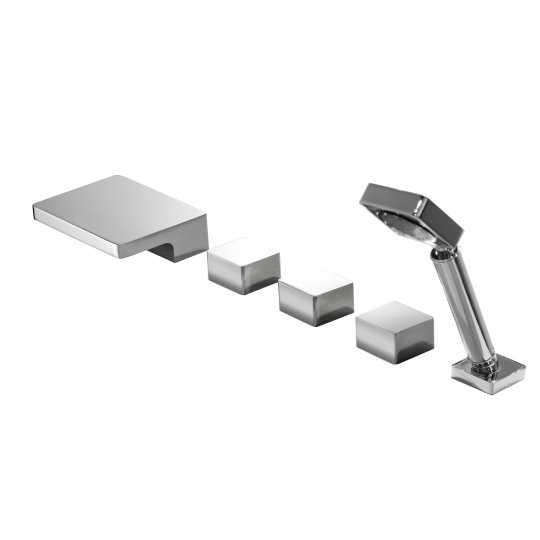 按摩浴缸出水口+三把手+手持蓮蓬頭